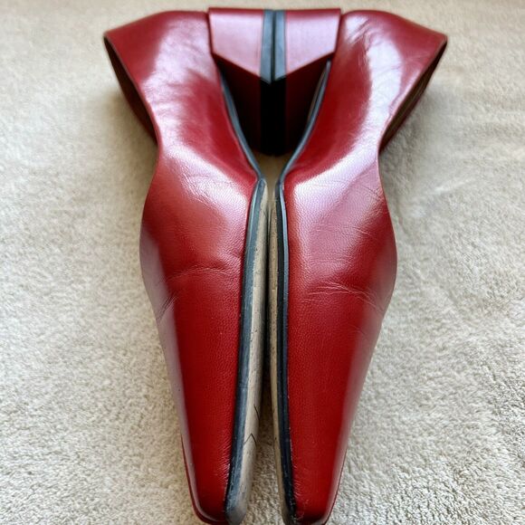 Sarto by Franco Sarto Monana Red Leather Slip On Flat Low Block Heel Women’s 6 M - Picture 15 of 16